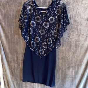 Navy Blue Mid Length Dress